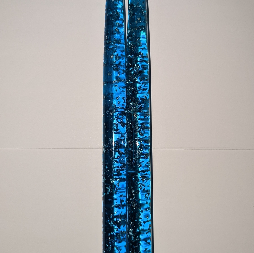 Lucite Blue Candlesticks MCM